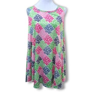 Vintage Top It Off Colorful Print Tank Top - Size XL